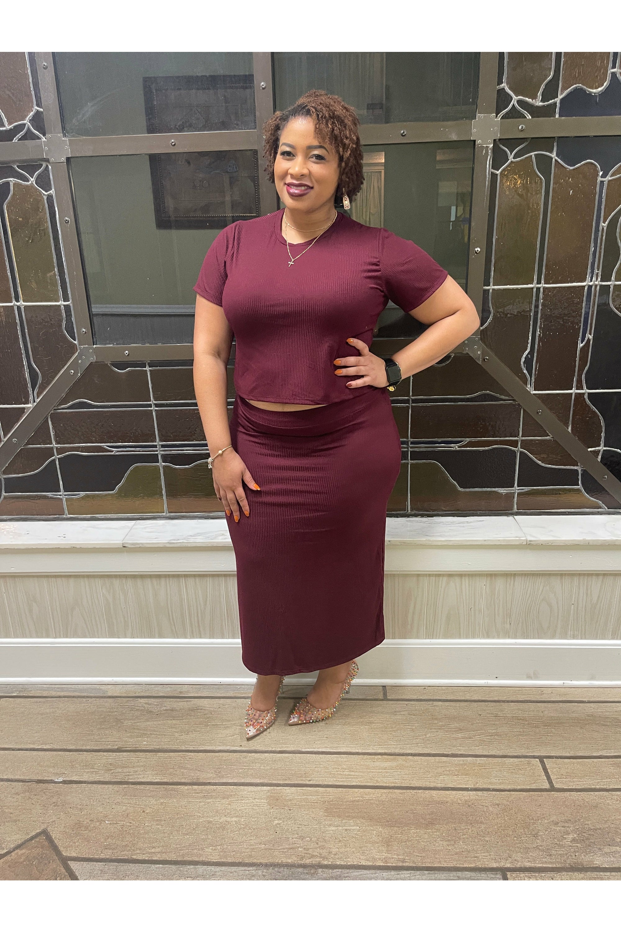 Don't Hurt 'Em Kmccall Plus Size Skirt Set