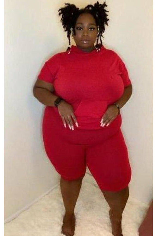 2 piece plus size biker set