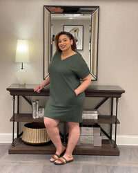 Comfort Me Plus Size Vneck Dress
