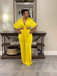 Yellow 2pc Vneck Set