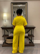 Yellow 2pc Vneck Set