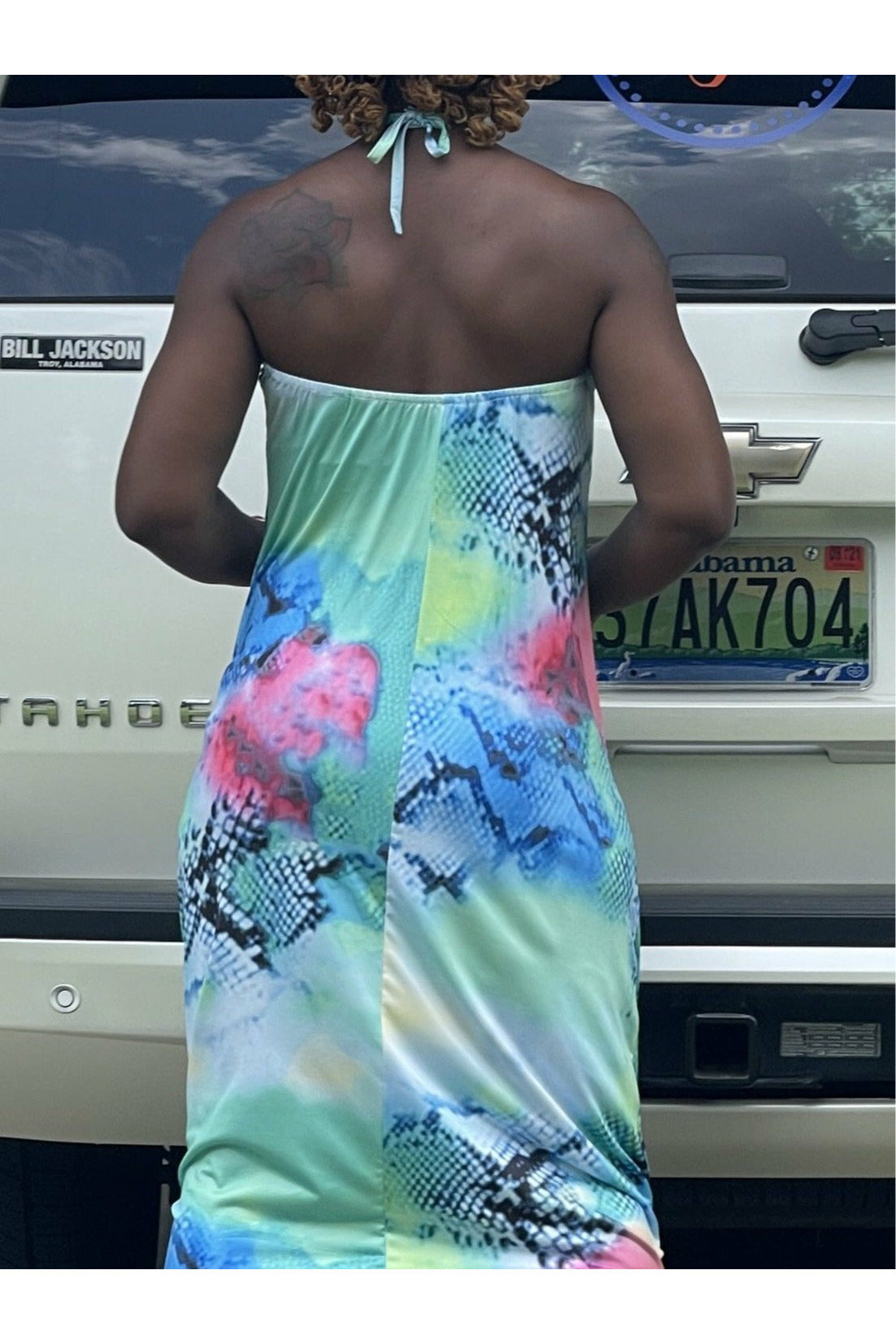 Elaine Multicolor Halter Dress - Nore's Fashion