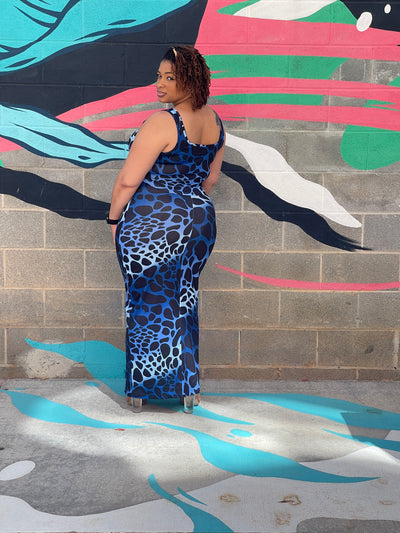 Leopard Print Plus Size Skirt Set