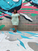 Breezy Green Vneck Plus Size Dress