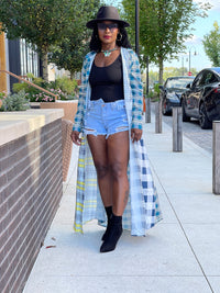 Long Plaid Duster