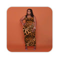 Leopard Print Plus Size Skirt Set