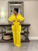 Yellow 2pc Vneck Set