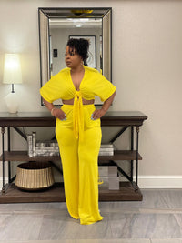 Yellow 2pc Vneck Set