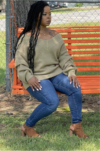 Go Deep V-neck Waffle Sweater - Nore's Fashion