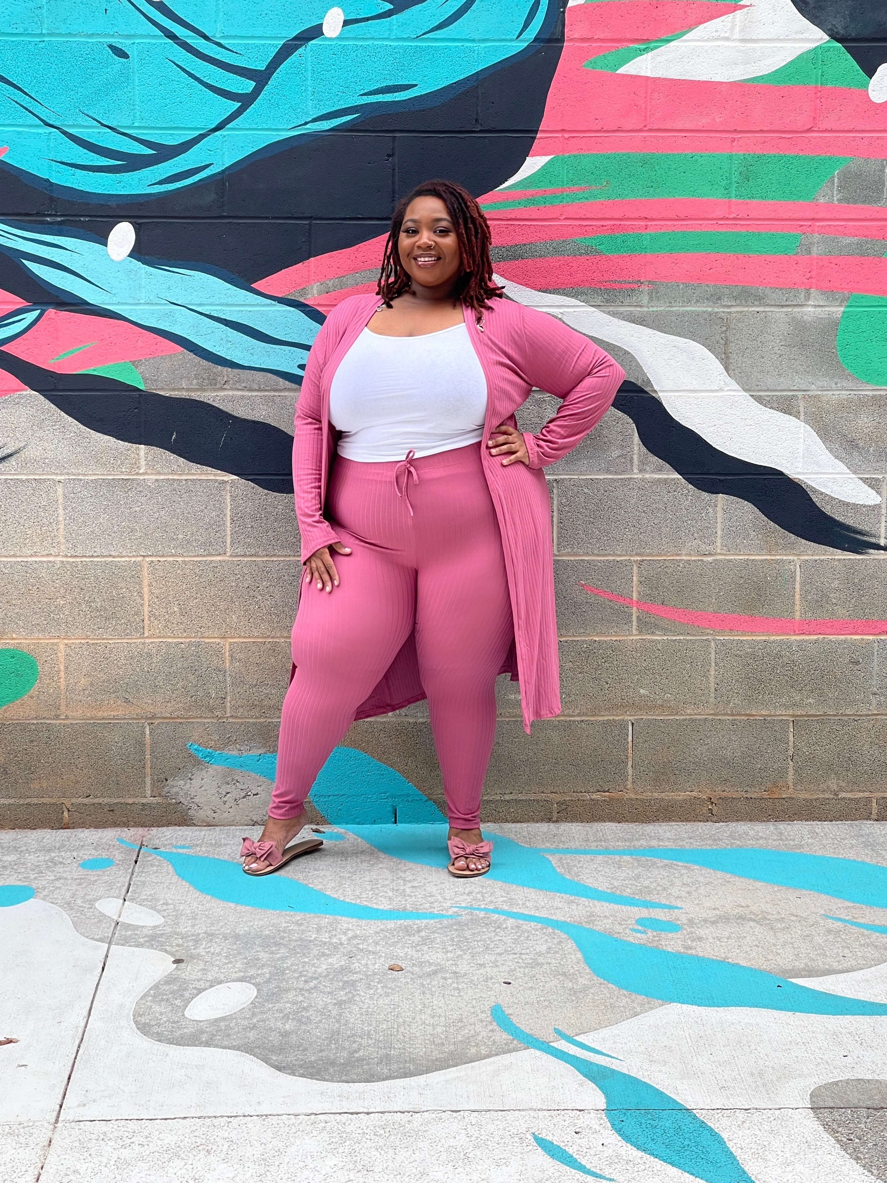 Michelle's 2pc Plus Size Cardigan Set