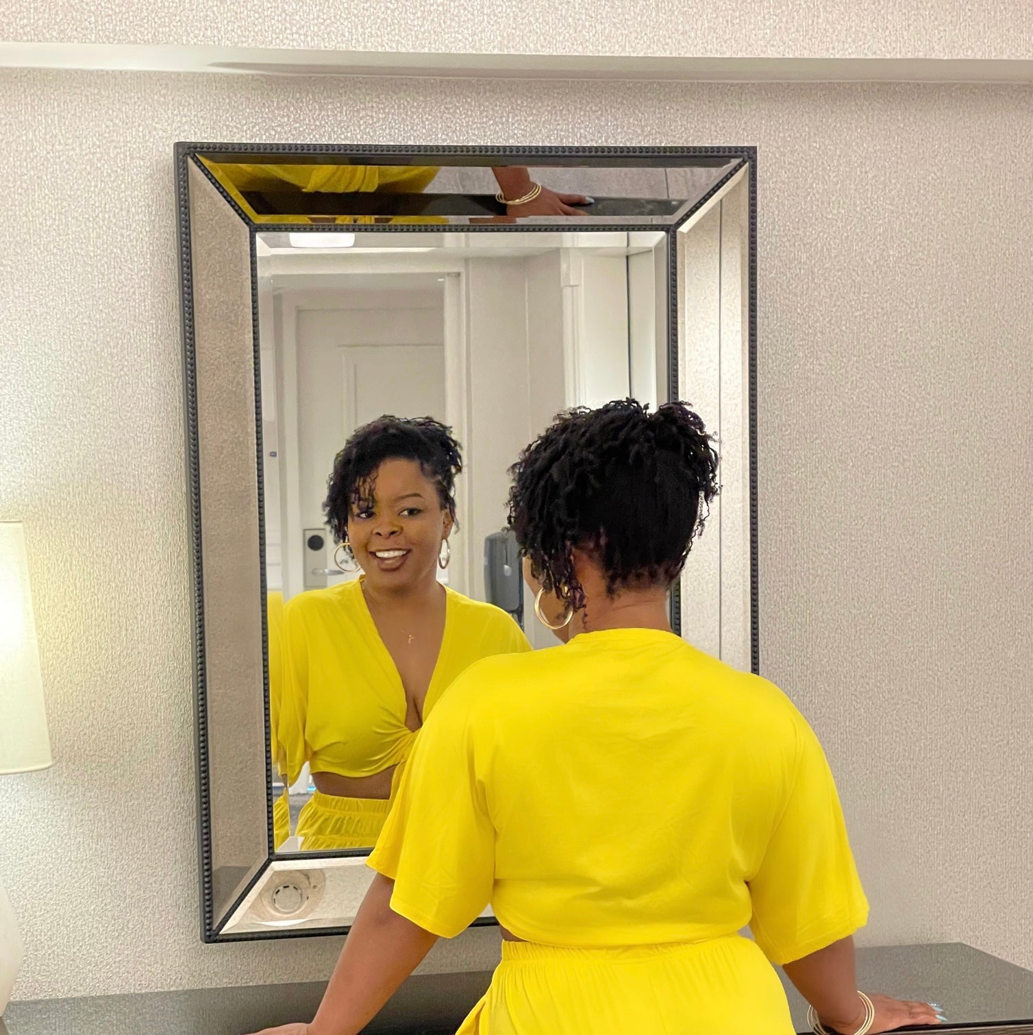 Yellow 2pc Vneck Set