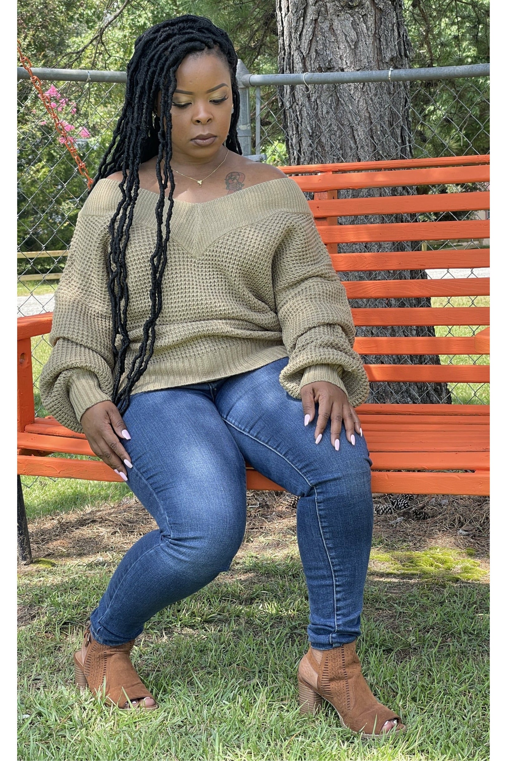 Go Deep V-neck Waffle Sweater - Nore's Fashion