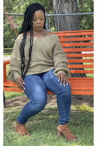 Go Deep V-neck Waffle Sweater - Nore's Fashion