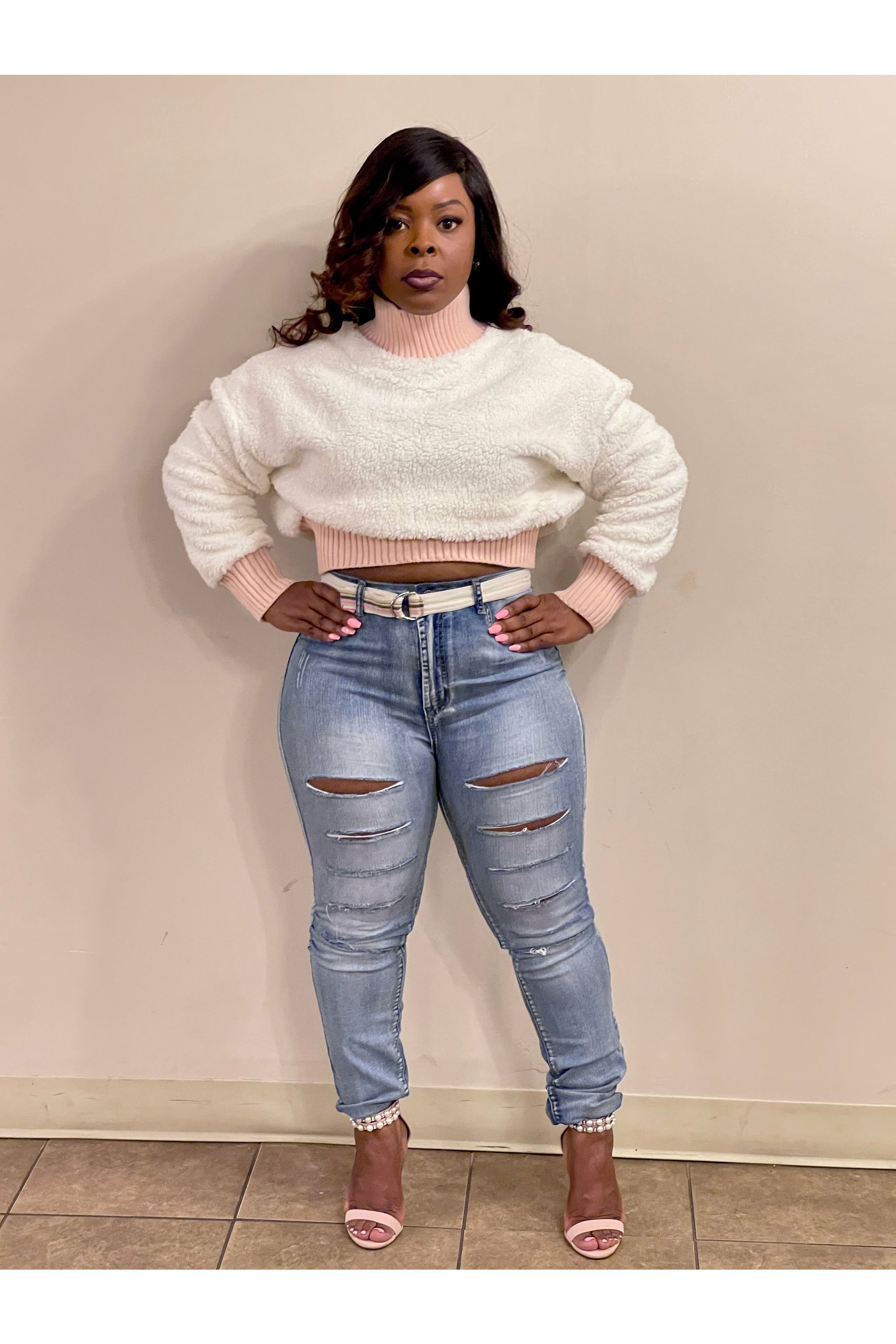 Drea G Teddy Fleece Sweater