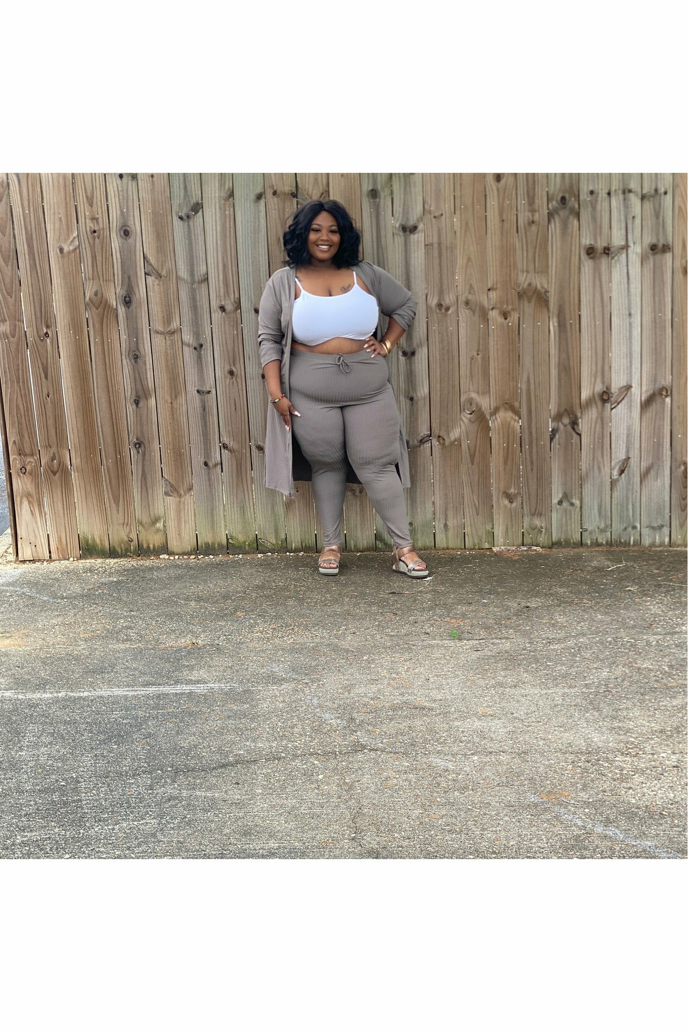 Michelle's 2pc Plus Size Cardigan Set