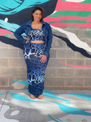 Leopard Print Plus Size Skirt Set