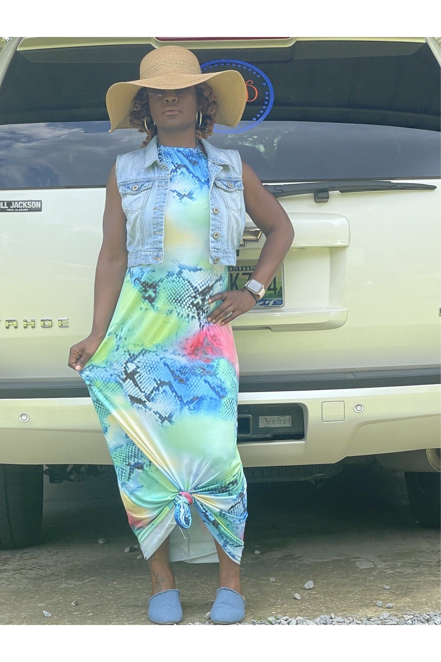 Elaine Multicolor Halter Dress - Nore's Fashion
