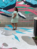 Breezy Green Vneck Plus Size Dress