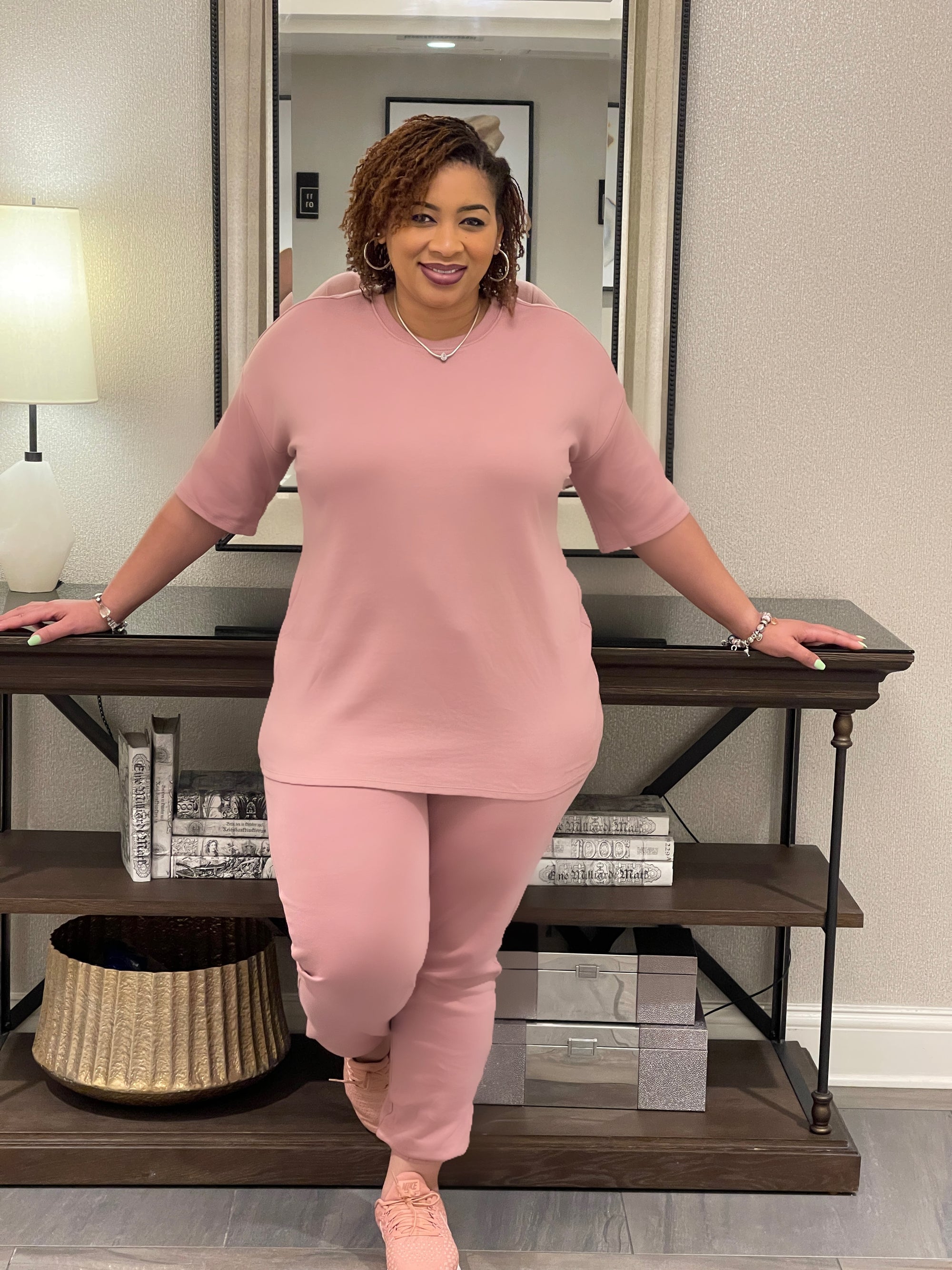 Pink 2pc Jogger Set