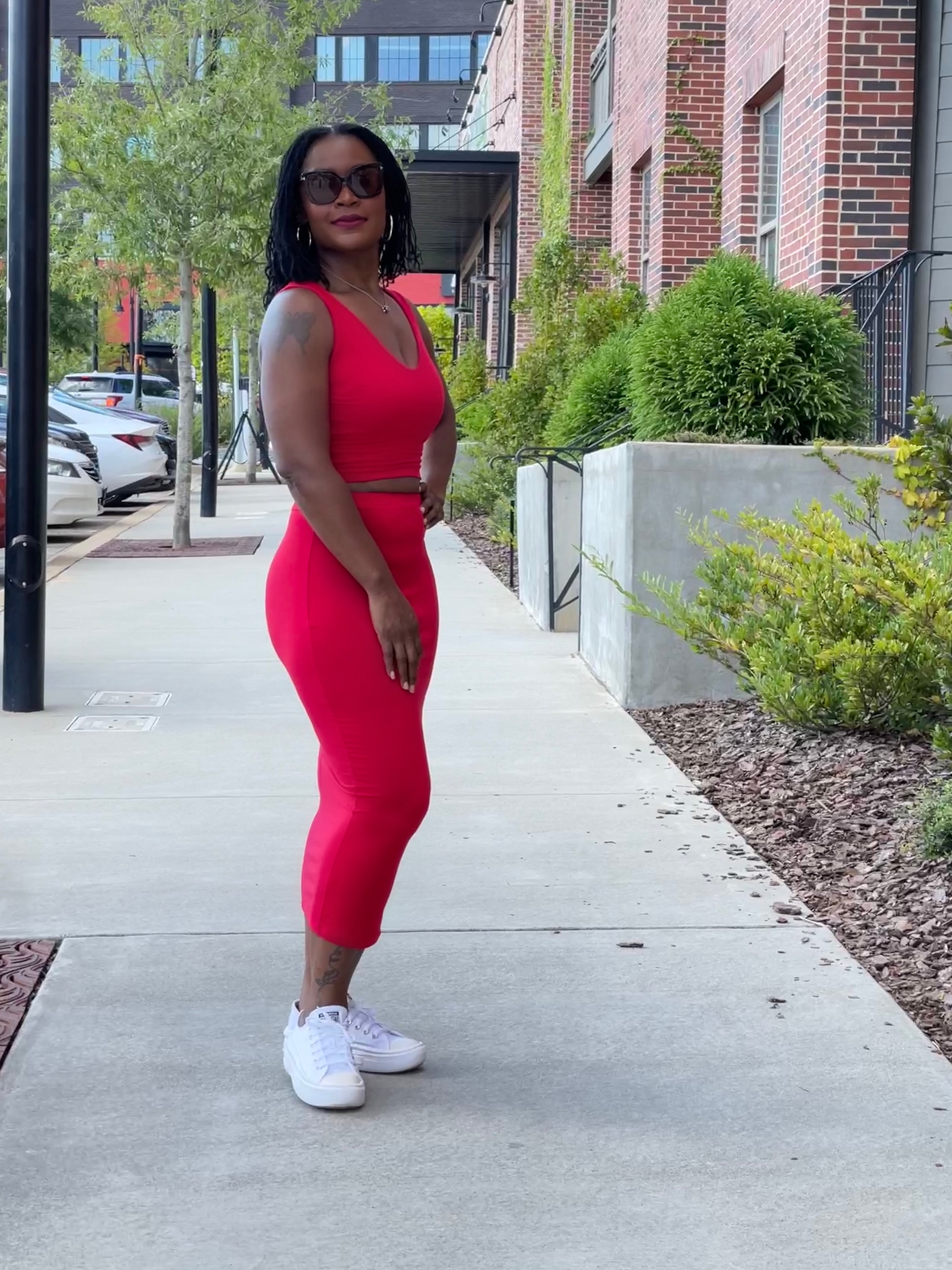 Susie Q Crop Top Skirt Set