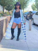 Long Plaid Duster