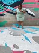 Breezy Green Vneck Plus Size Dress